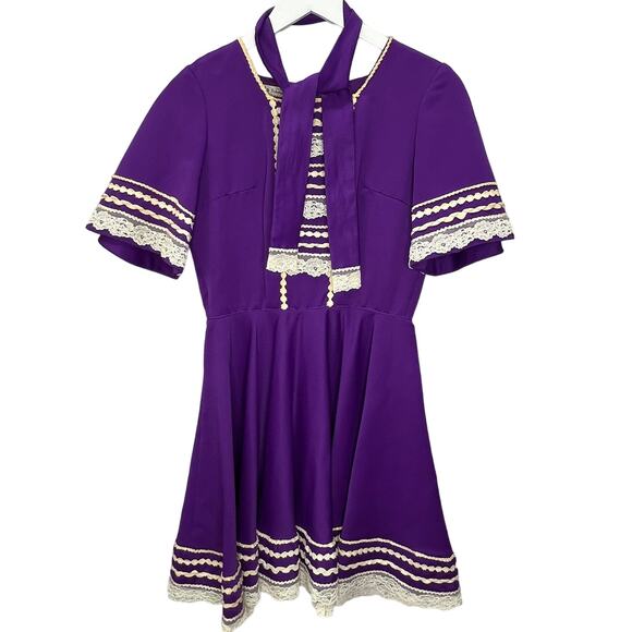 Vintage Kate Schorer Square Dance Full Circle Dress Purple Western Rockabilly S - Picture 1 of 8